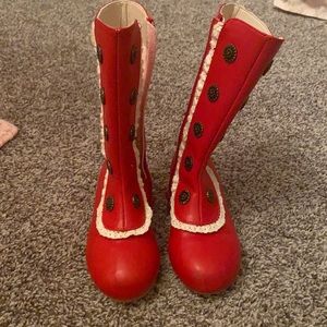 Toddler red boots size 10
